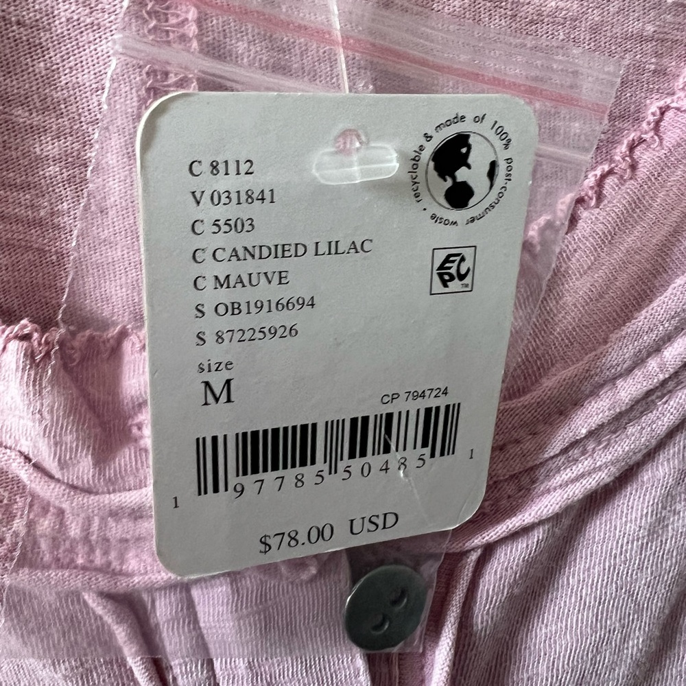 🌻🆕FREE PEOPLE Our Song Henley Cuff-Candied Lilac-Size X-Small - Picture 13 of 13